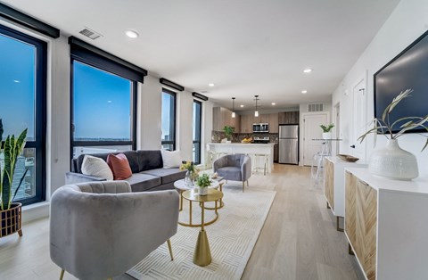 Floor plan for 1 bed, 1 bath, 849 sqft